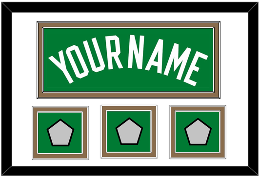Boston Name & 3 Trophy Patches - Road Green (1972-2018) - Signature Tier 1