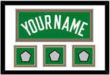 Boston Name & 3 Trophy Patches - Road Green (1972-2018) - Double Mat 1
