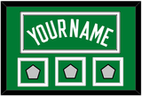 Boston Name & 3 Trophy Patches - Road Green (1972-2018) - Double Mat 2