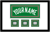 Boston Name & 3 Trophy Patches - Road Green (1972-2018) - Triple Mat 1
