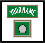 Boston Name & Finals Patch - Road Green (1972-2018) - Double Mat 1