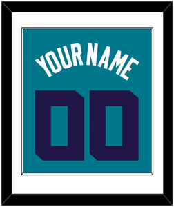 Charlotte Name & Number - Teal Icon (2014-2020) - Single Mat 1