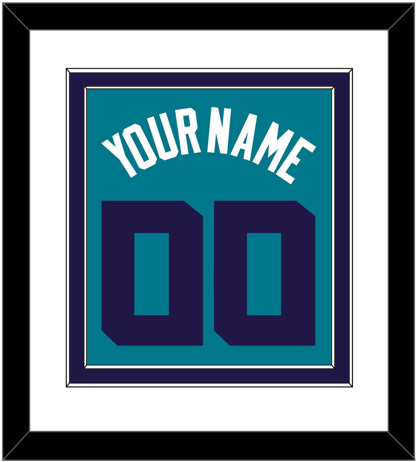 Charlotte Name & Number - Teal Icon (2014-2020) - Signature Tier 1