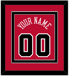 Chicago Name & Number - Red Icon - Double Mat 2