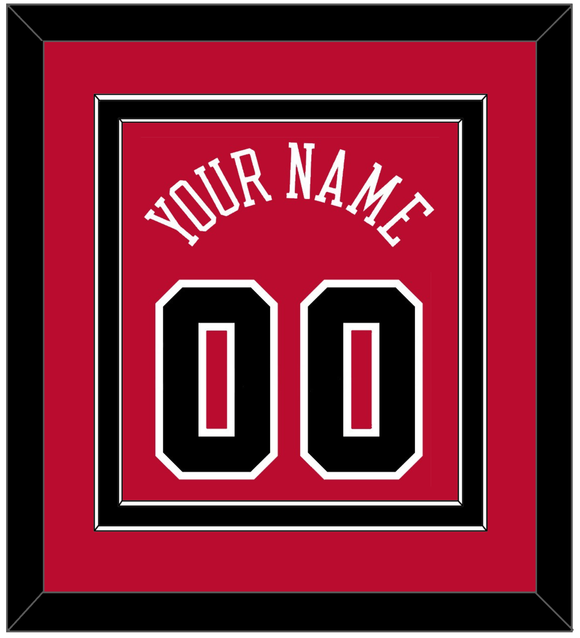 Chicago Name & Number - Red Icon - Double Mat 2