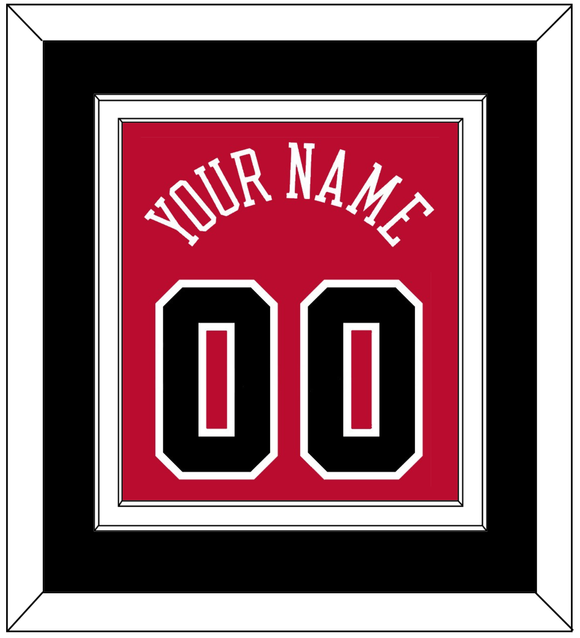 Chicago Name & Number - Red Icon - Double Mat 3