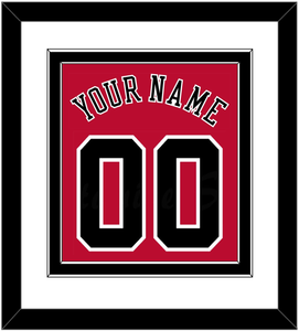 Chicago Name & Number - Road Red (1986-2017) - Double Mat 1