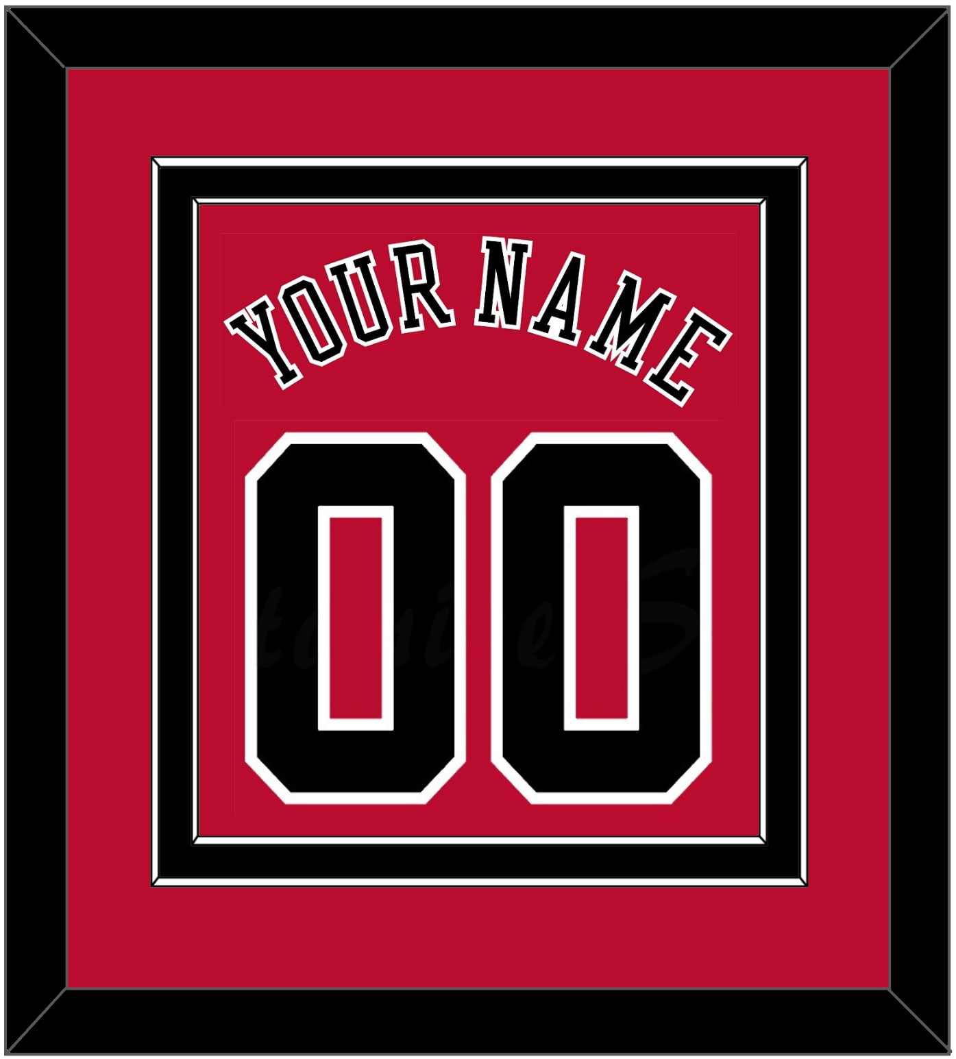 Chicago Name & Number - Road Red (1986-2017) - Signature Tier 2
