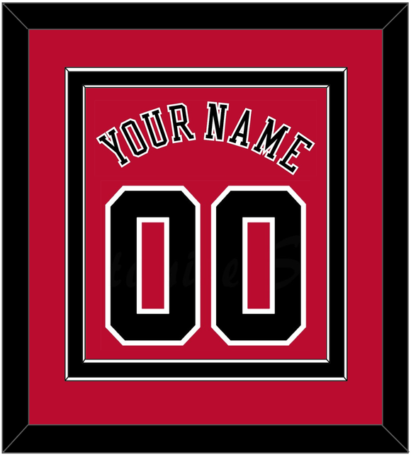 Chicago Name & Number - Road Red (1986-2017) - Double Mat 2