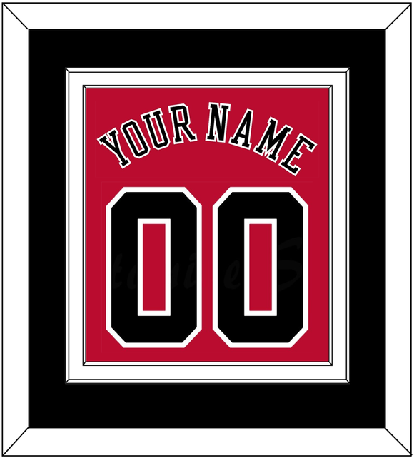 Chicago Name & Number - Road Red (1986-2017) - Double Mat 3