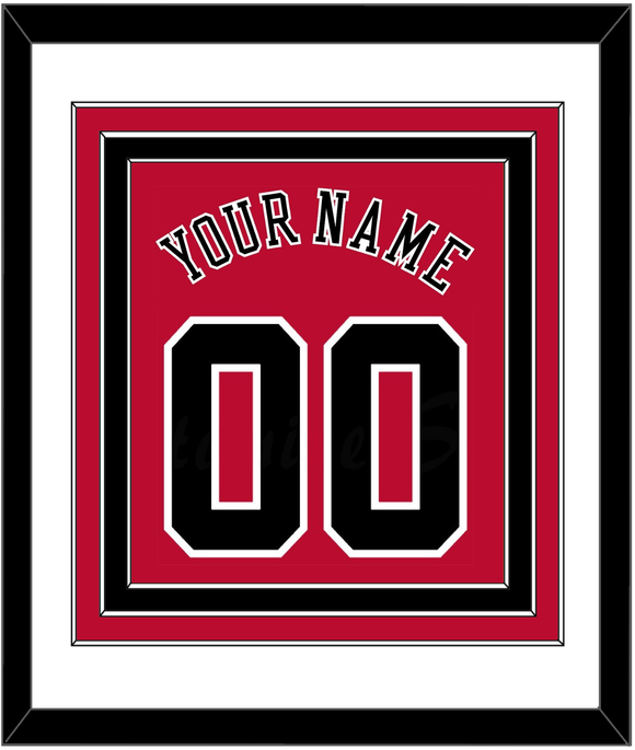 Chicago Name & Number - Road Red (1986-2017) - Triple Mat 1