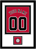 Chicago Name & Number With Finals Patch - Road Red (1986-2017) - Double Mat 1