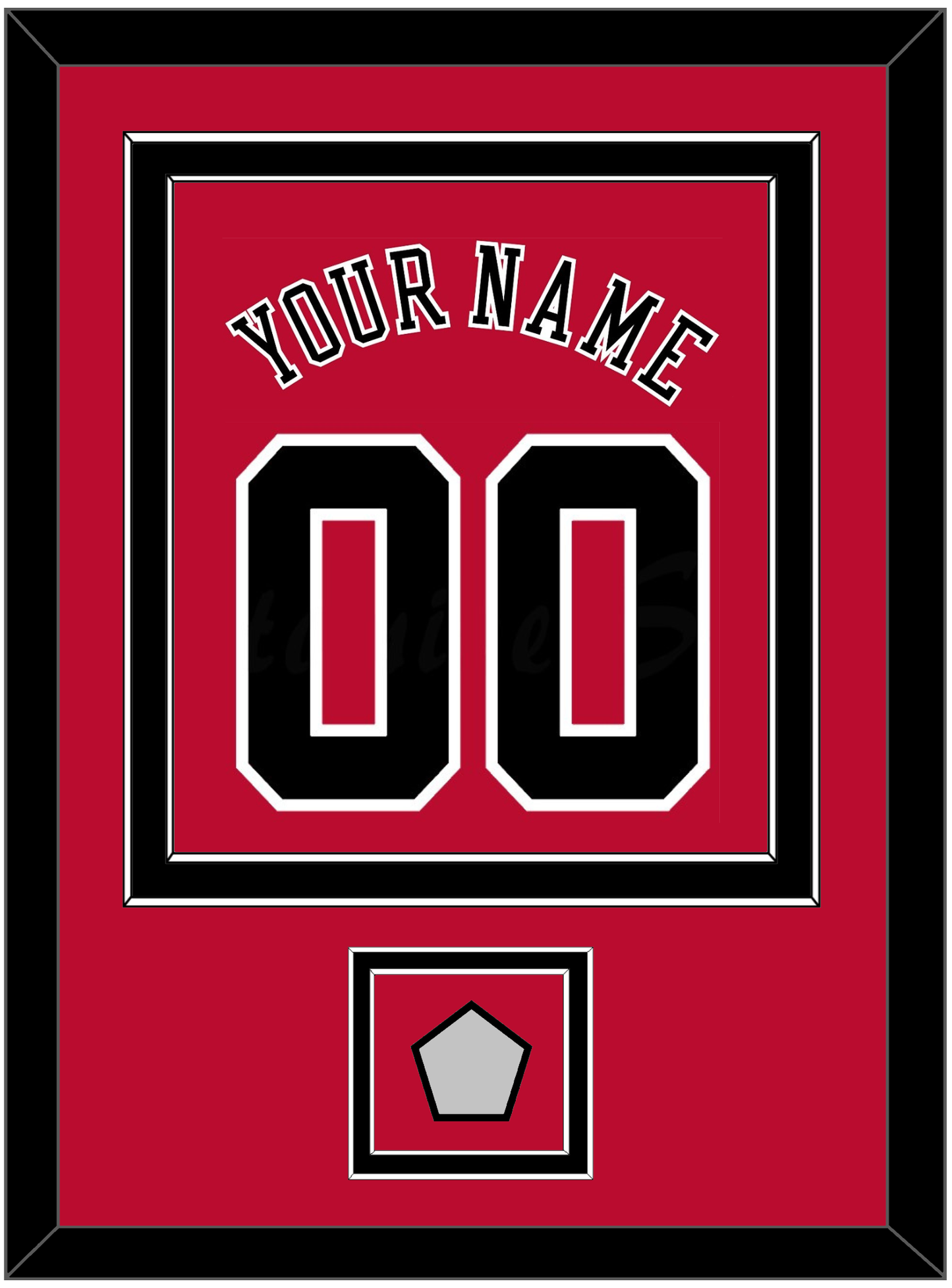Chicago Name & Number With Champions Patch - Road Red (1986-2017) - Signature Tier 2