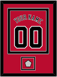 Chicago Name & Number With Finals Patch - Road Red (1986-2017) - Double Mat 2