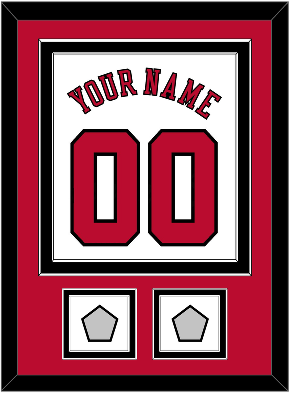 Chicago Name & Number With 2 Finals Patches - Home White (1986-2017) - Double Mat 2