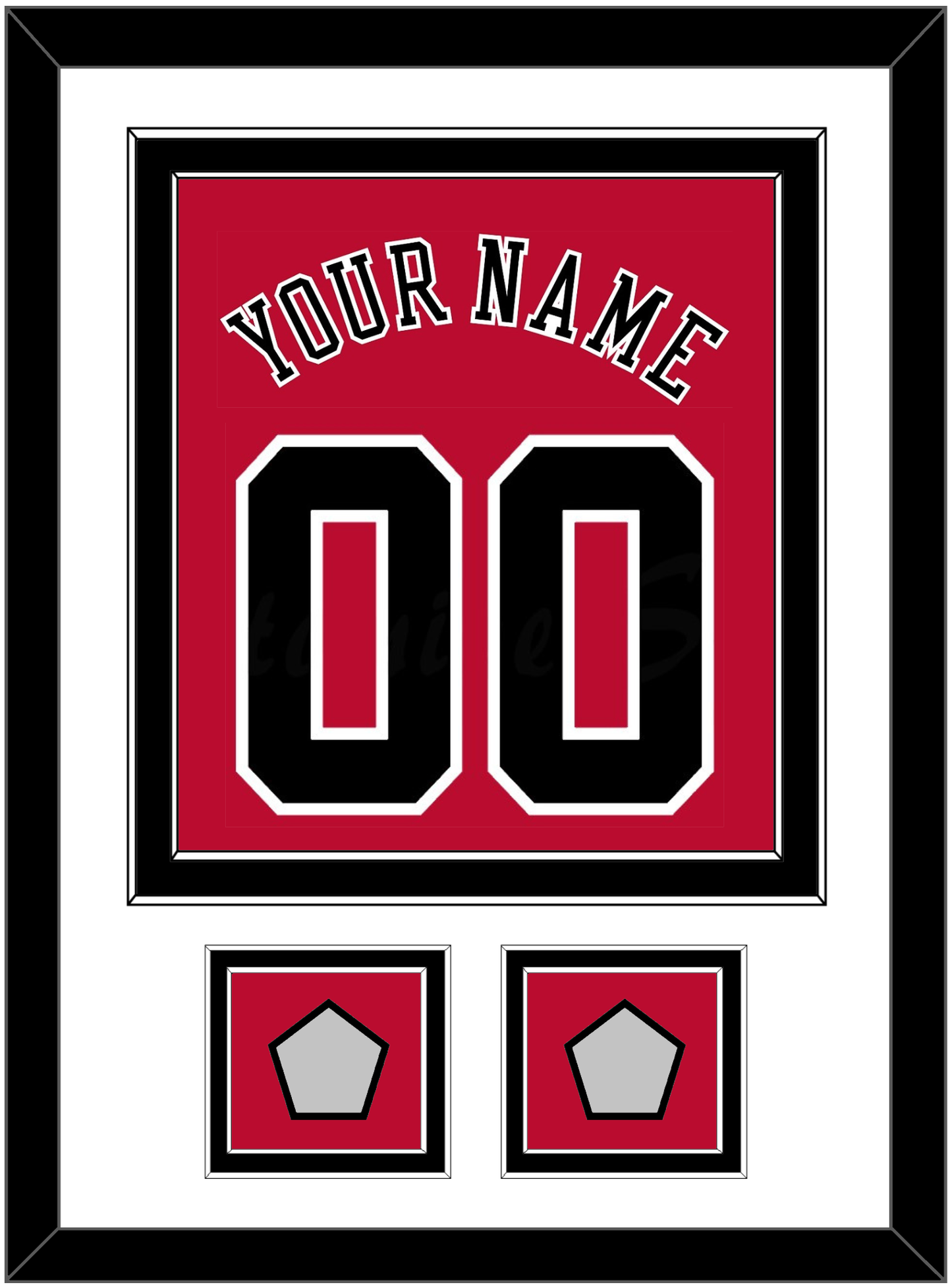 Chicago Name & Number With 2 Finals Patches - Road Red (1986-2017) - Signature Tier 1