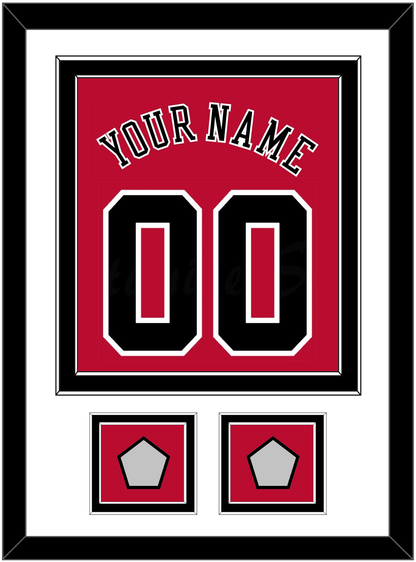 Chicago Name & Number With 2 Finals Patches - Road Red (1986-2017) - Signature Tier 1