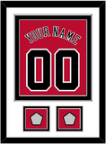 Chicago Name & Number With 2 Champions Patches - Road Red (1986-2017) - Double Mat 1