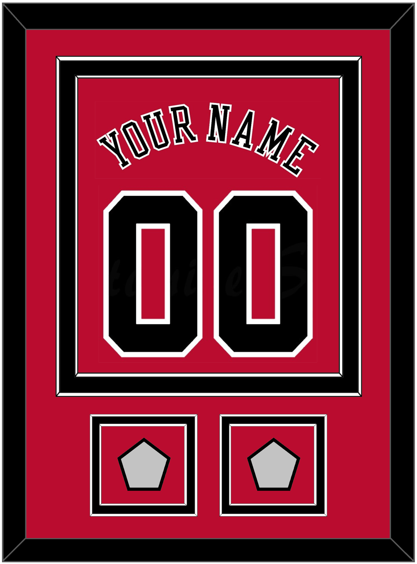 Chicago Name & Number With 2 Champions Patches - Road Red (1986-2017) - Signature Tier 2