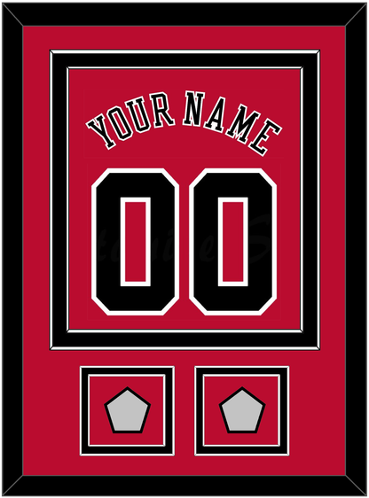 Chicago Name & Number With 2 Finals Patches - Road Red (1986-2017) - Signature Tier 2