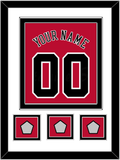 Chicago Name & Number With 3 Champions Trophy Patches - Road Red (1986-2017) - Double Mat 1