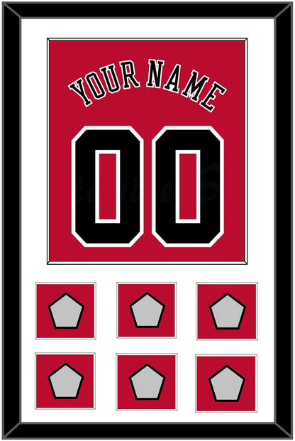 Chicago Name & Number With 6 Champions Trophy Patches - Road Red (1986-2017) - Essential Tier 1