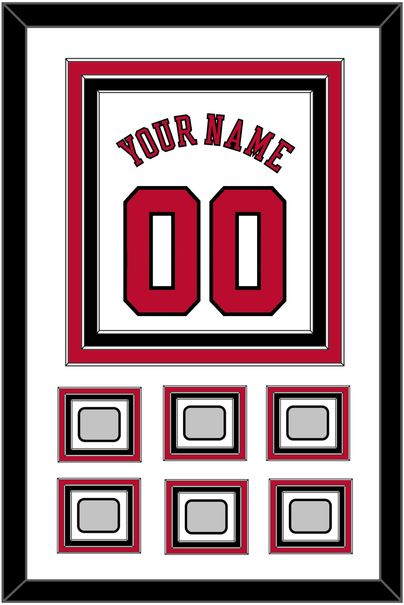 Chicago Name & Number With 6 Champions Trophy Patches - Home White (1986-2017) - Premier Tier 1