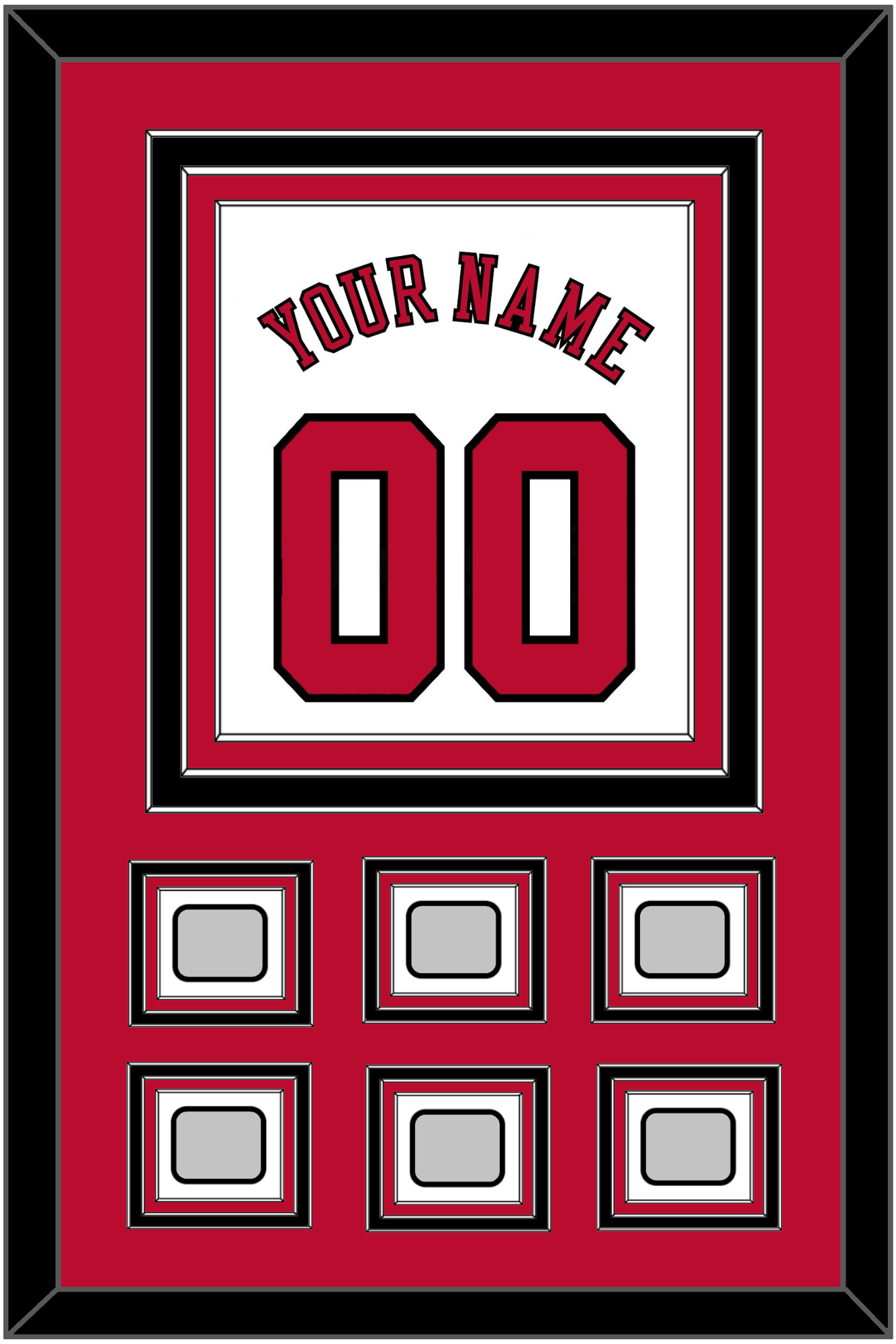 Chicago Name & Number With 6 Champions Trophy Patches - Home White (1986-2017) - Premier Tier 2