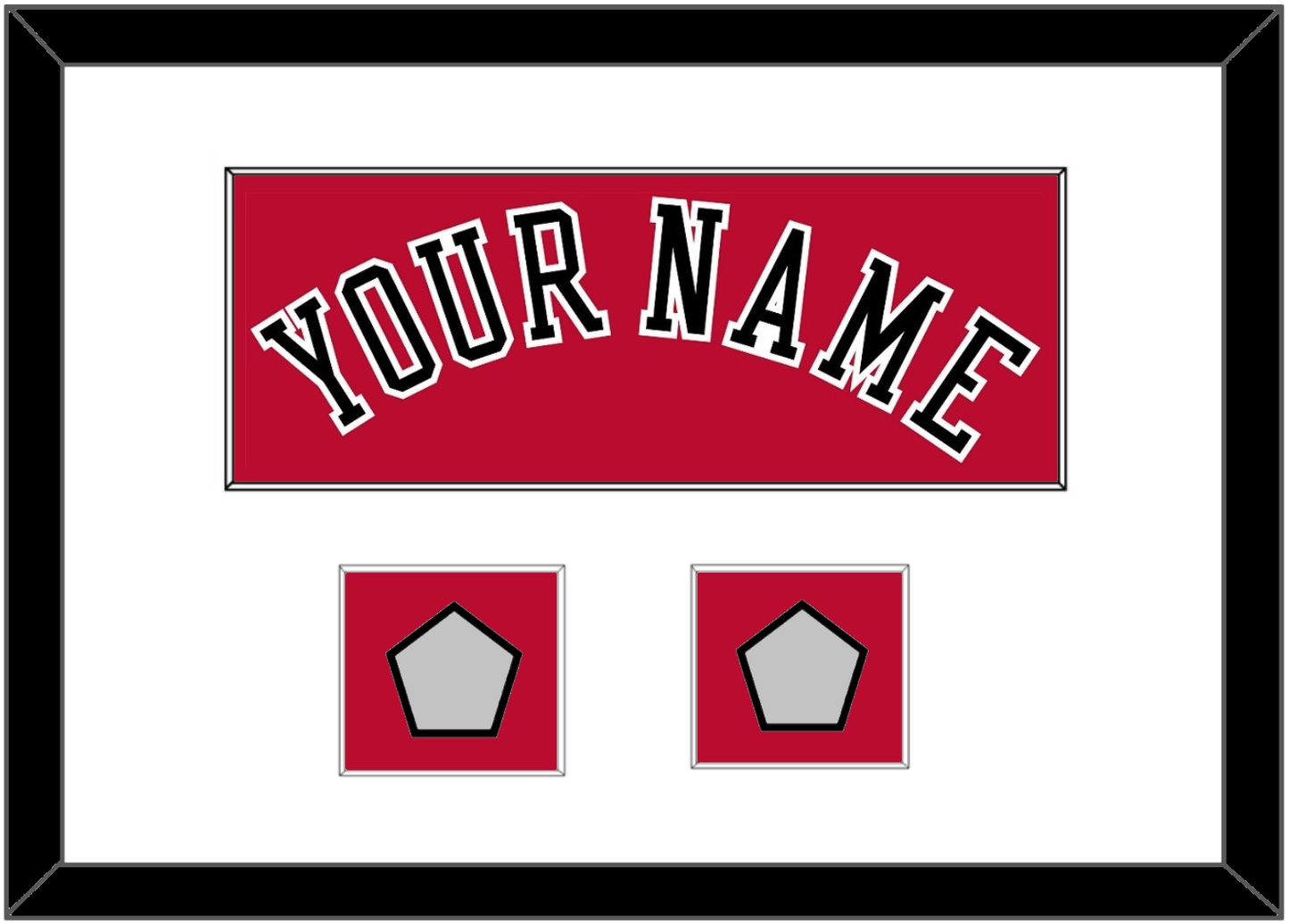 Chicago Name & 2 Finals Patches - Road Red (1986-2017) - Essential Tier 1