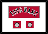 Chicago Name & 2 Finals Patches - Road Red (1986-2017) - Single Mat 1