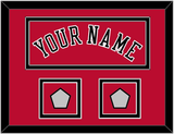 Chicago Name & 2 Champions Patches - Road Red (1986-2017) - Double Mat 3