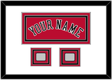 Chicago Name & 2 Champions Patches - Road Red (1986-2017) - Triple Mat 1