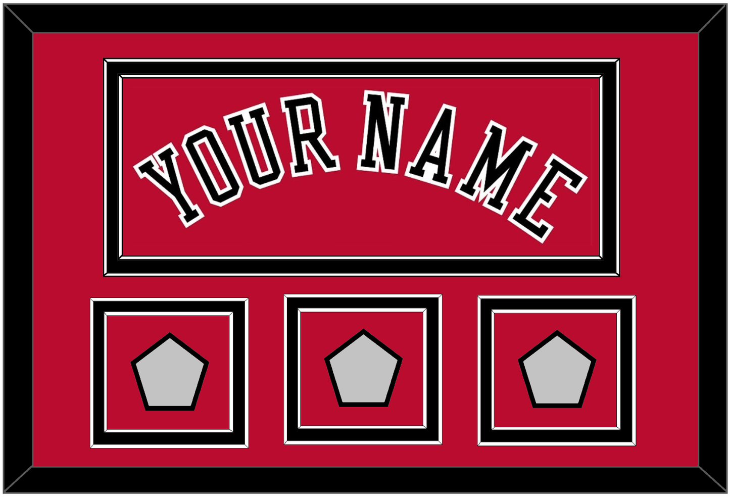 Chicago Name & 3 Finals Patches - Road Red (1986-2017) - Signature Tier 2