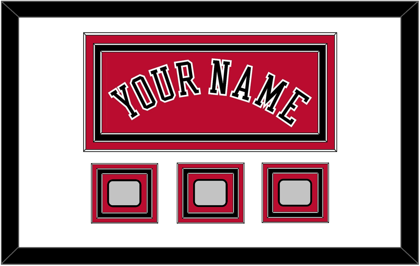 Chicago Name & 3 Finals Patches - Road Red (1986-2017) - Premier Tier 1