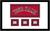 Chicago Name & 3 Finals Patches - Road Red (1986-2017) - Triple Mat 1