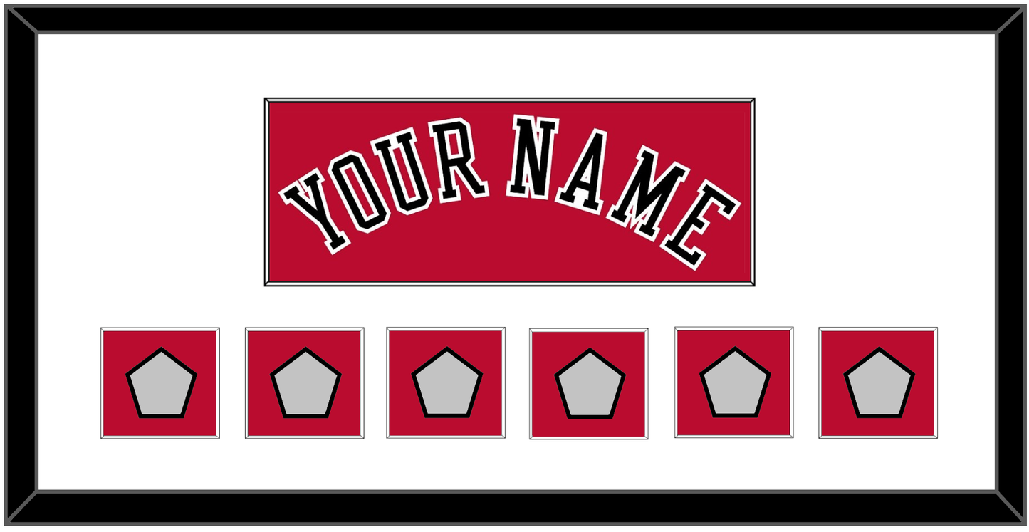 Chicago Name & 6 Champions Trophy Patches - Road Red (1986-2017) - Essential Tier 1