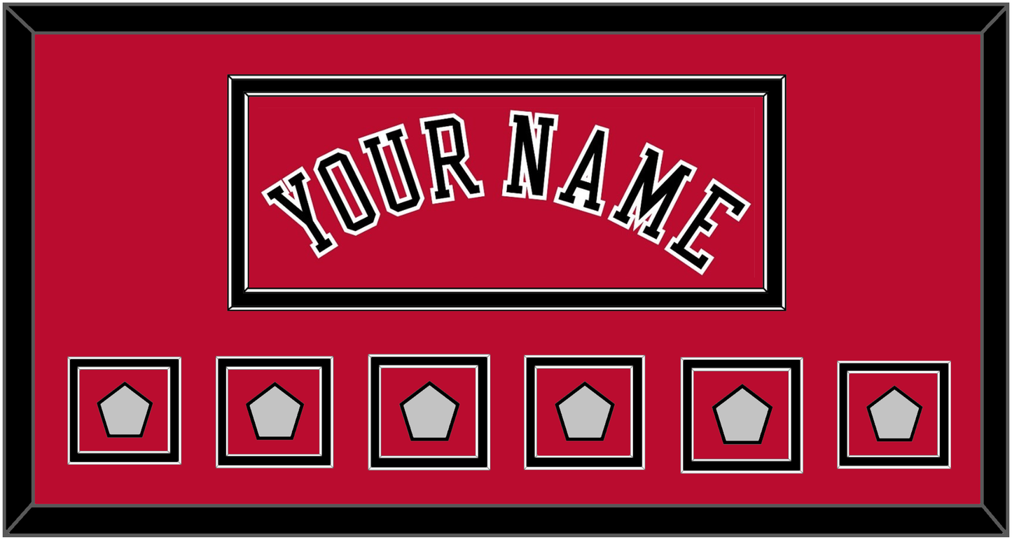 Chicago Name & 6 Champions Trophy Patches - Road Red (1986-2017) - Signature Tier 2