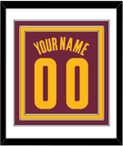 Cleveland Name & Number - Road Red (2010-2017) - Triple Mat 1