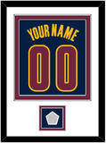 Cleveland Name & Number With Champions Patch - Alternate Blue (2014-2017) - Double Mat 2
