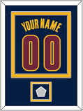 Cleveland Name & Number With Champions Patch - Alternate Blue (2014-2017) - Double Mat 3