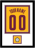 Cleveland Name & Number With Champions Patch - Alternate Yellow (2012-2017) - Double Mat 1