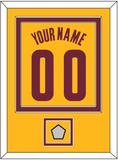 Cleveland Name & Number With Champions Patch - Alternate Yellow (2012-2017) - Double Mat 2