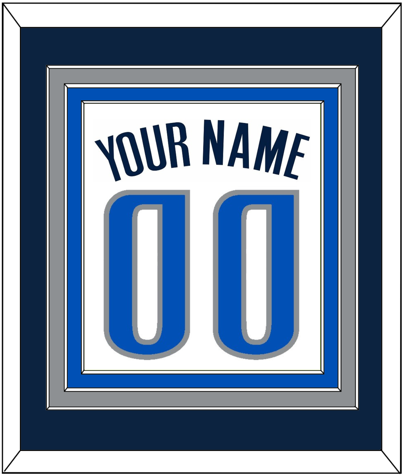 Dallas Name & Number - White Association - Premier Tier 2