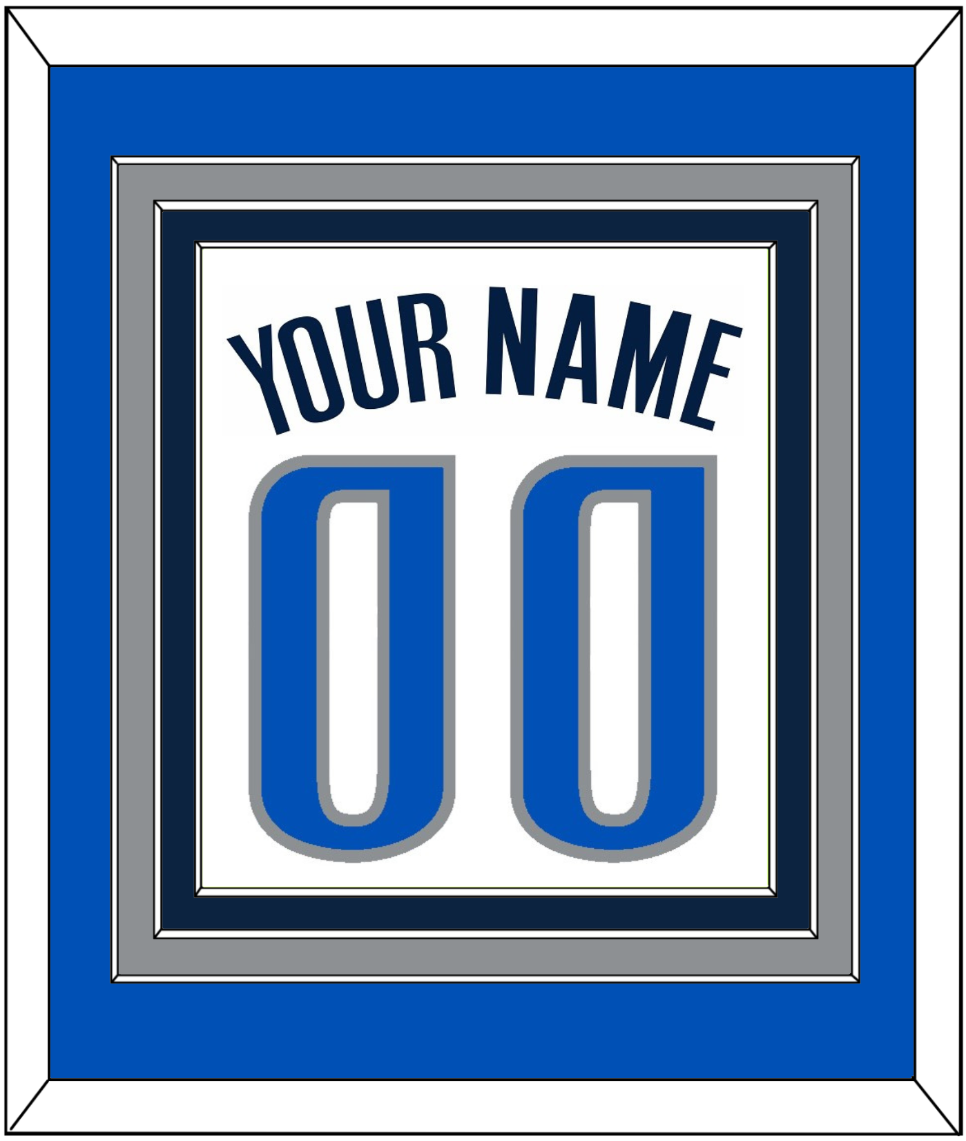 Dallas Name & Number - White Association - Premier Tier 3