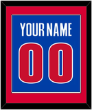 Detroit Name & Number - Road Blue (2001-2017) - Single Mat 2