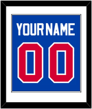 Detroit Name & Number - Road Blue (1981-1996) - Single Mat 1