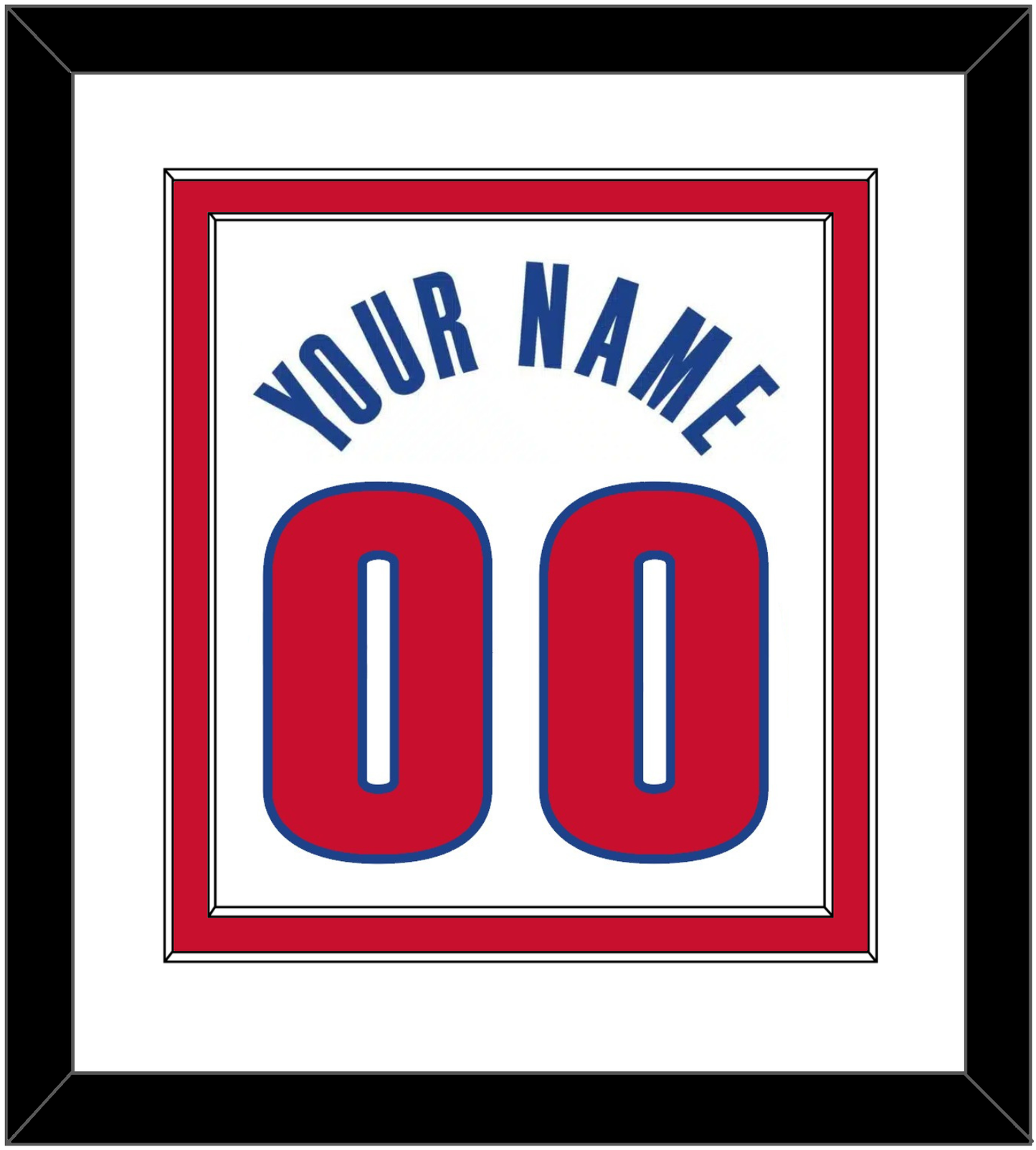 Detroit Name & Number - White Association - Signature Tier 2