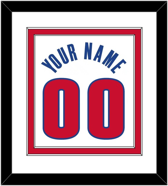 Detroit Name & Number - White Association - Double Mat 2