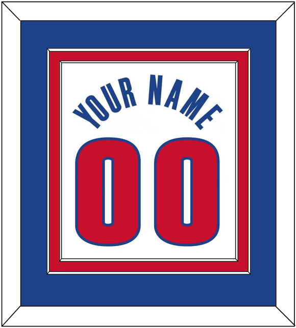Detroit Name & Number - White Association - Double Mat 3