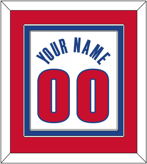 Detroit Name & Number - White Association - Double Mat 4
